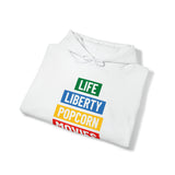 Life, Liberty, Popcorn, Movies - Hooded Sweatshirt