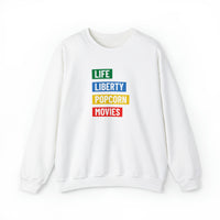 Life, Liberty, Popcorn & Movies Crewneck Sweatshirt