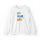 Life, Liberty, Popcorn & Movies Crewneck Sweatshirt