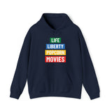 Life, Liberty, Popcorn, Movies - Hooded Sweatshirt