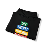Life, Liberty, Popcorn, Movies - Hooded Sweatshirt
