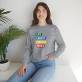 Life, Liberty, Popcorn & Movies Crewneck Sweatshirt